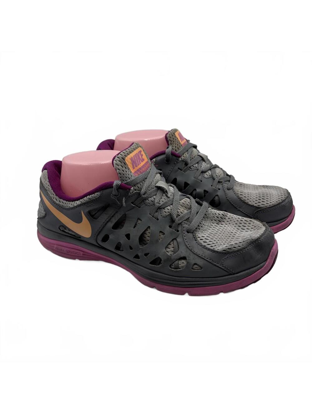 Nike Dual Fusion Run 2 Women’s Size 9.5 Shoes Gray Pink Sneakers No Insoles
